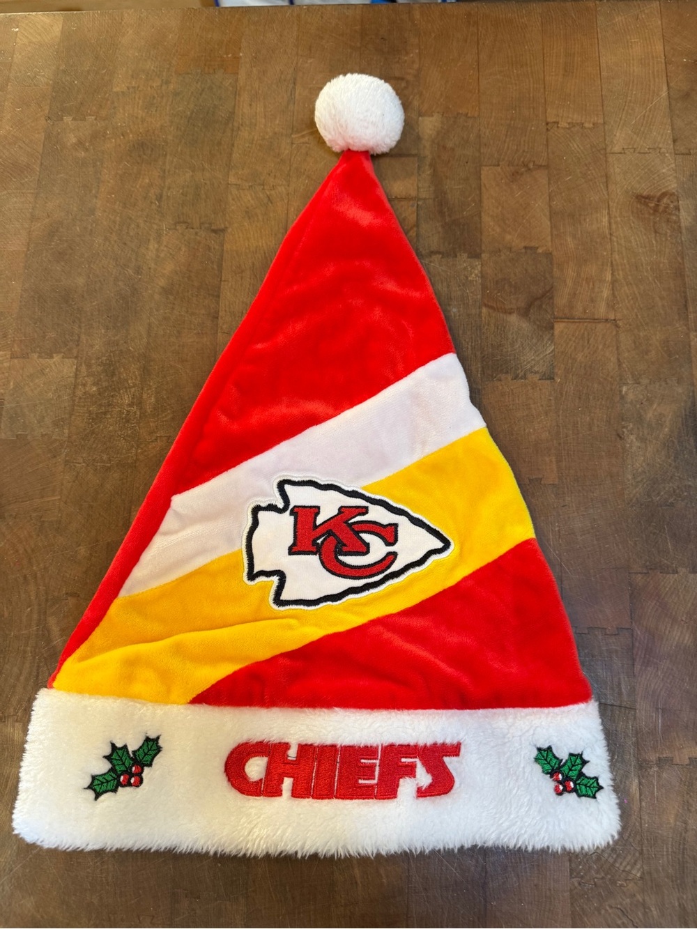 Kansas City Chiefs Christmas Red & Gold Holiday Santa Hat